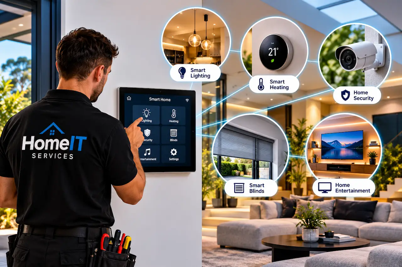 Home automation installers Essex setting up smart lighting, heating, CCTV security, smart blinds and home entertainment systems.